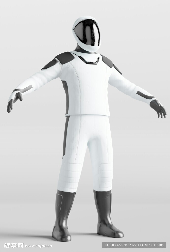 未来感白色宇航服模型