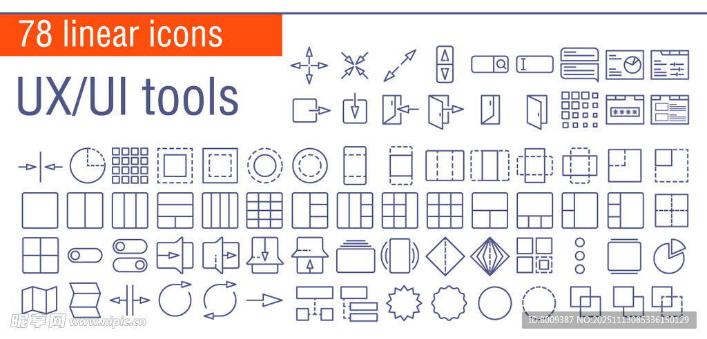 78种实用UX与UI工具图标集