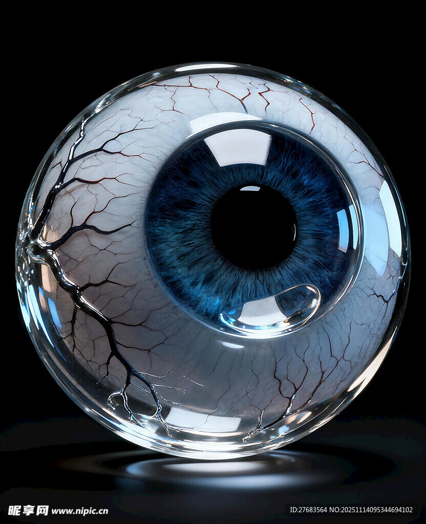 水晶眼球艺术摆件