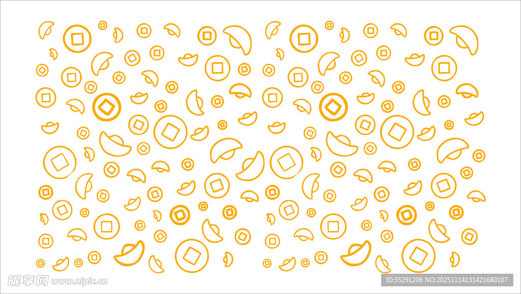 金色圆形图案装饰元素集