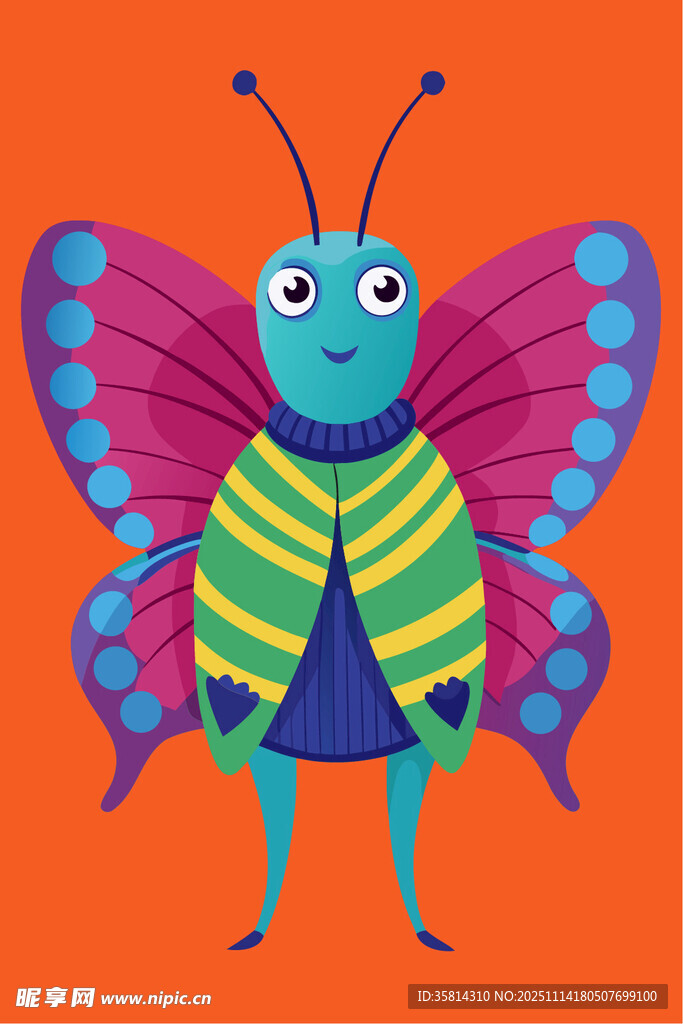 彩色蝴蝶卡通形象