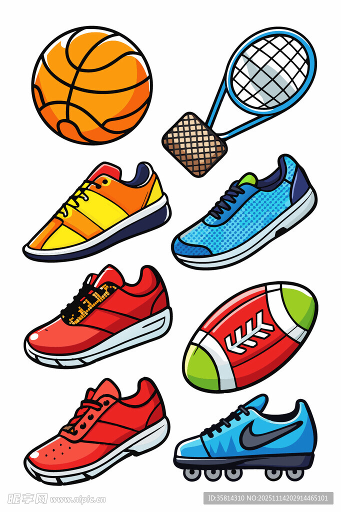 多样运动装备展示