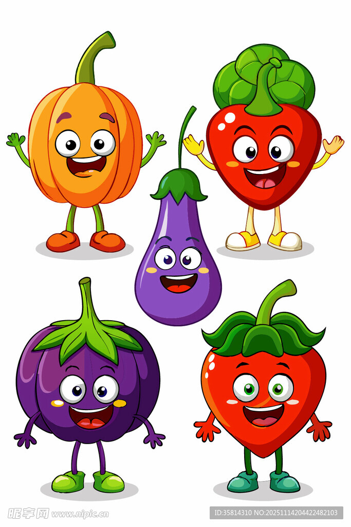 可爱卡通蔬菜水果大集合