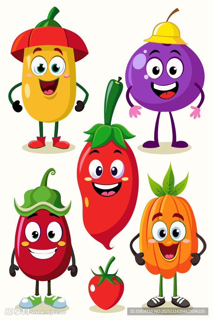 可爱卡通蔬菜水果大集合