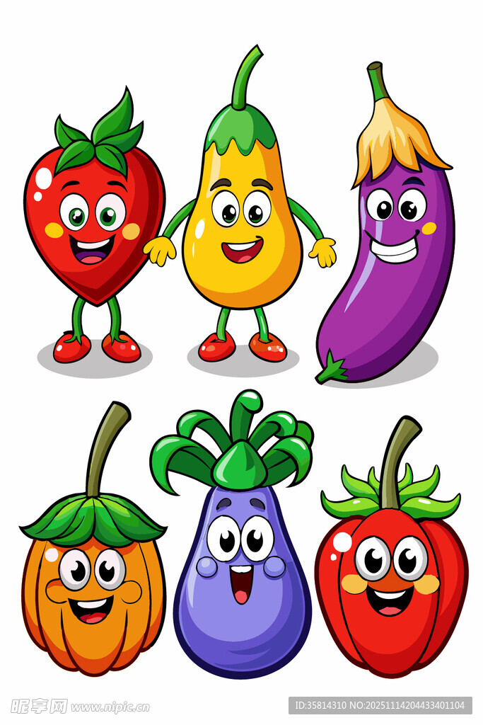 可爱拟人化蔬菜水果集合