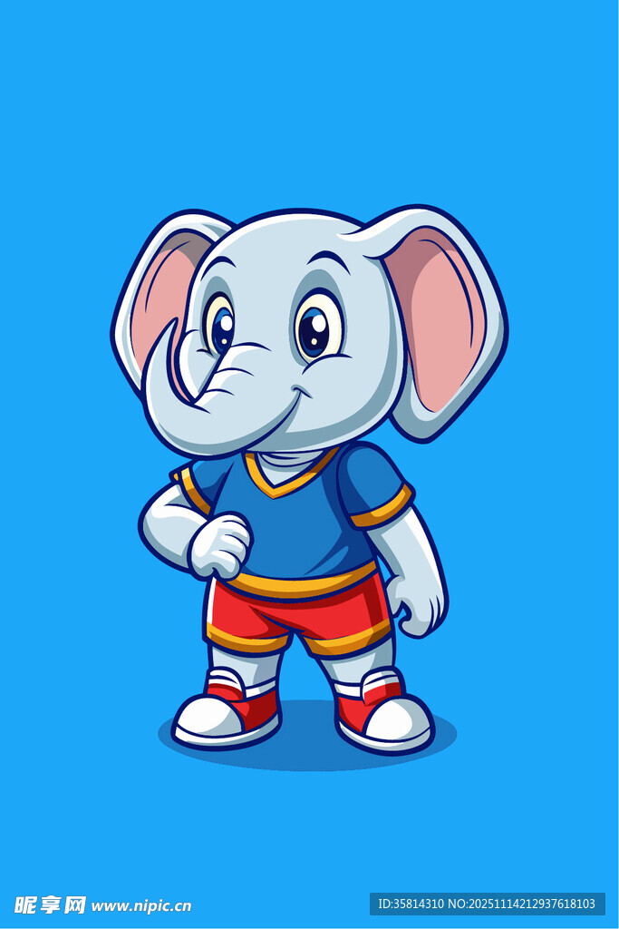 卡通小象运动形象