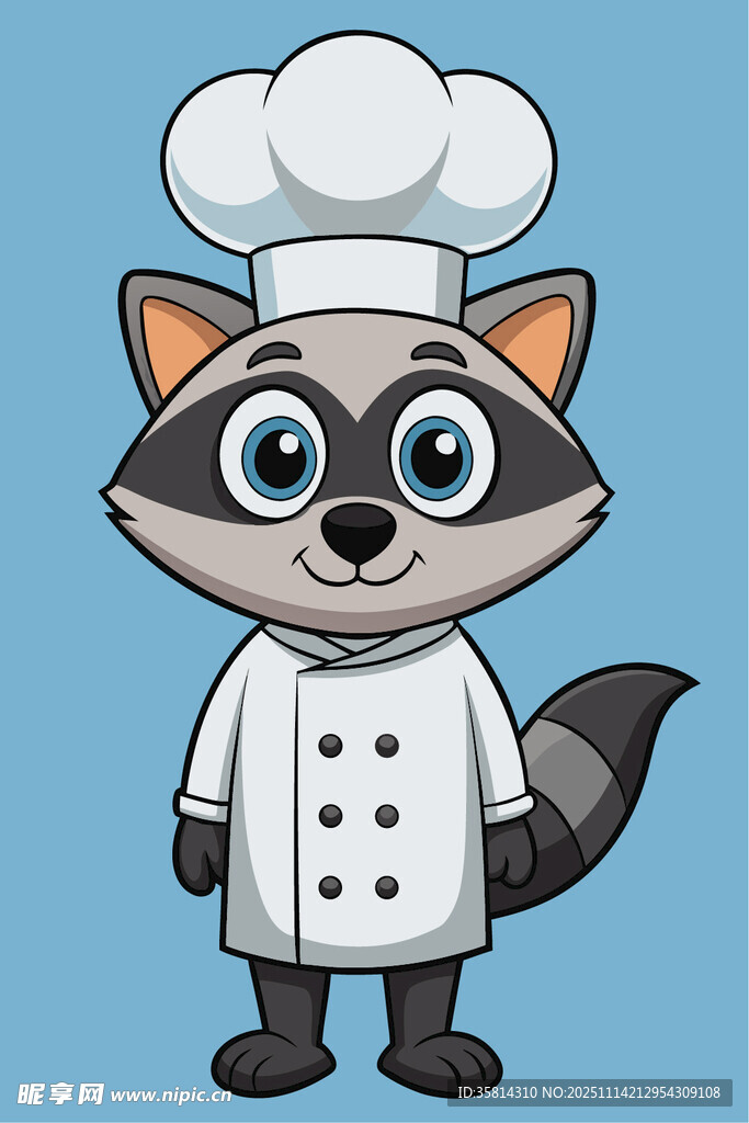 浣熊厨师形象