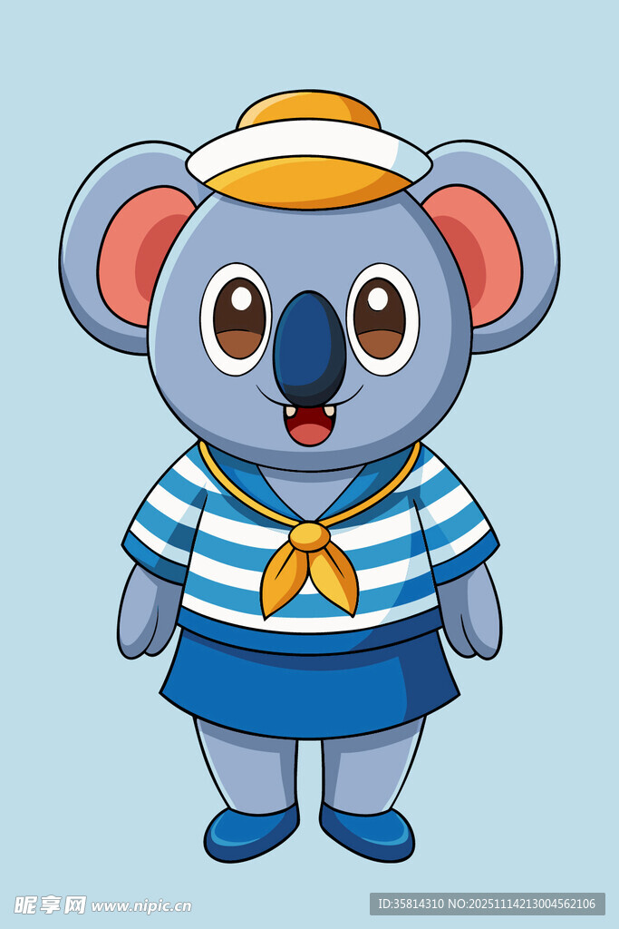 穿水手服的可爱考拉