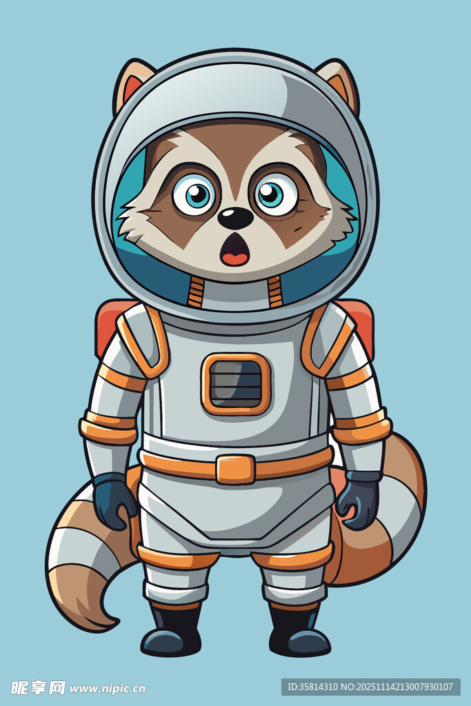 浣熊宇航员形象