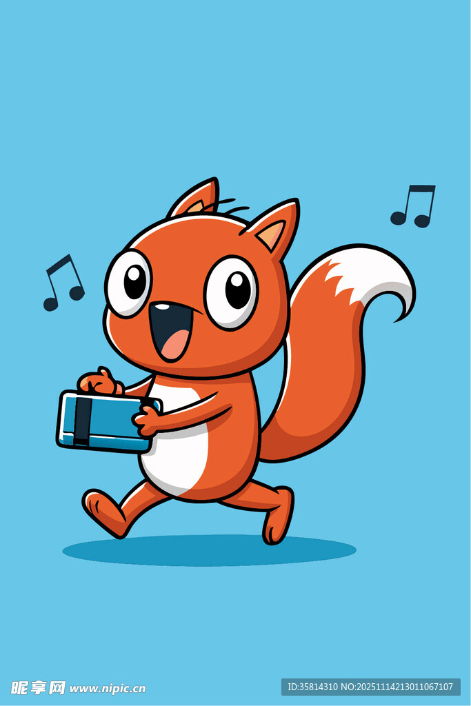 快乐松鼠听音乐