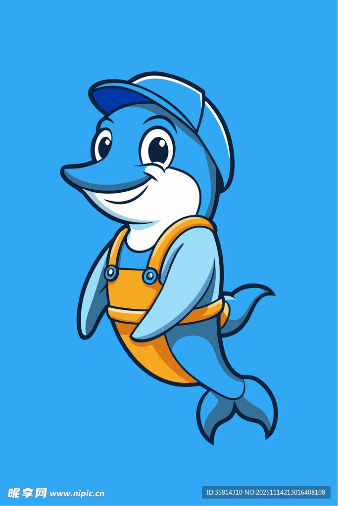 可爱海豚卡通形象