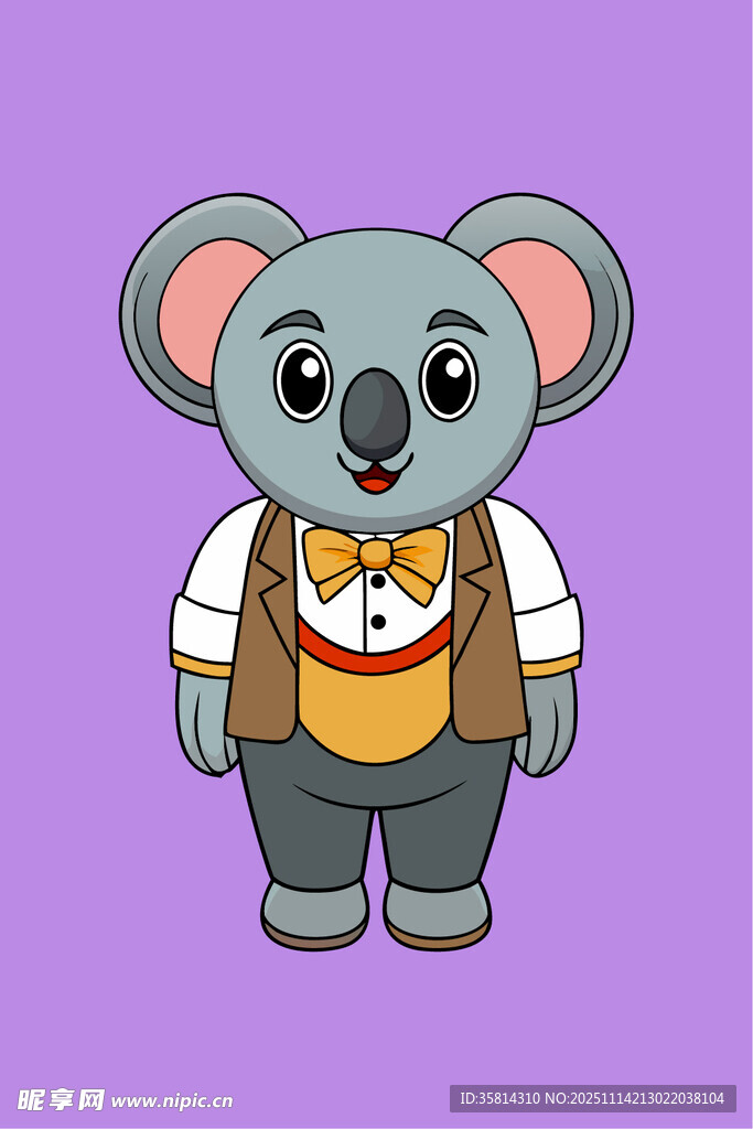 穿制服的可爱考拉形象