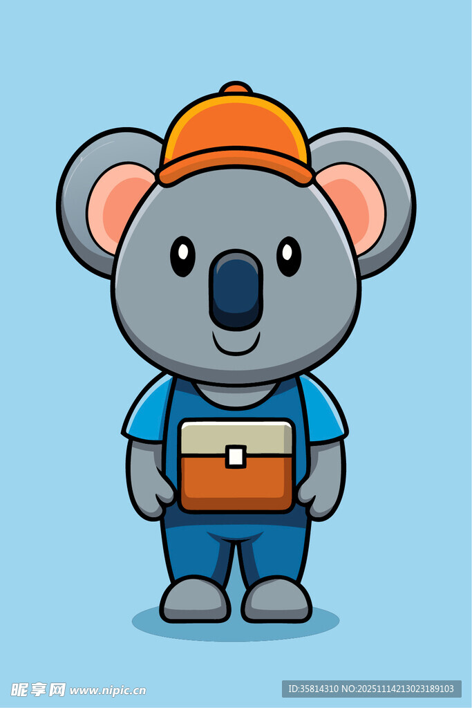 卡通考拉快递员形象