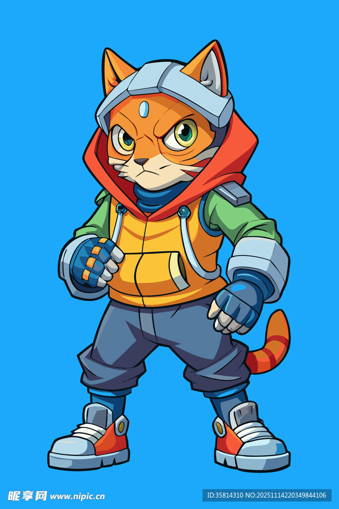 穿潮装的猫咪角色