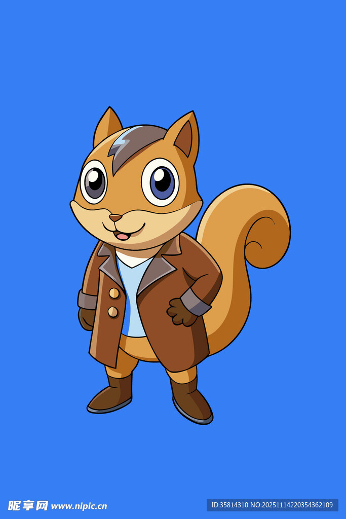 穿着飞行服的松鼠形象