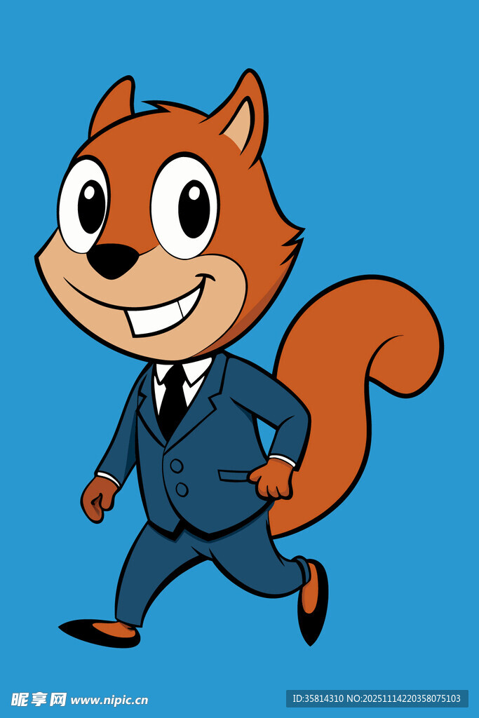 穿西装奔跑的松鼠