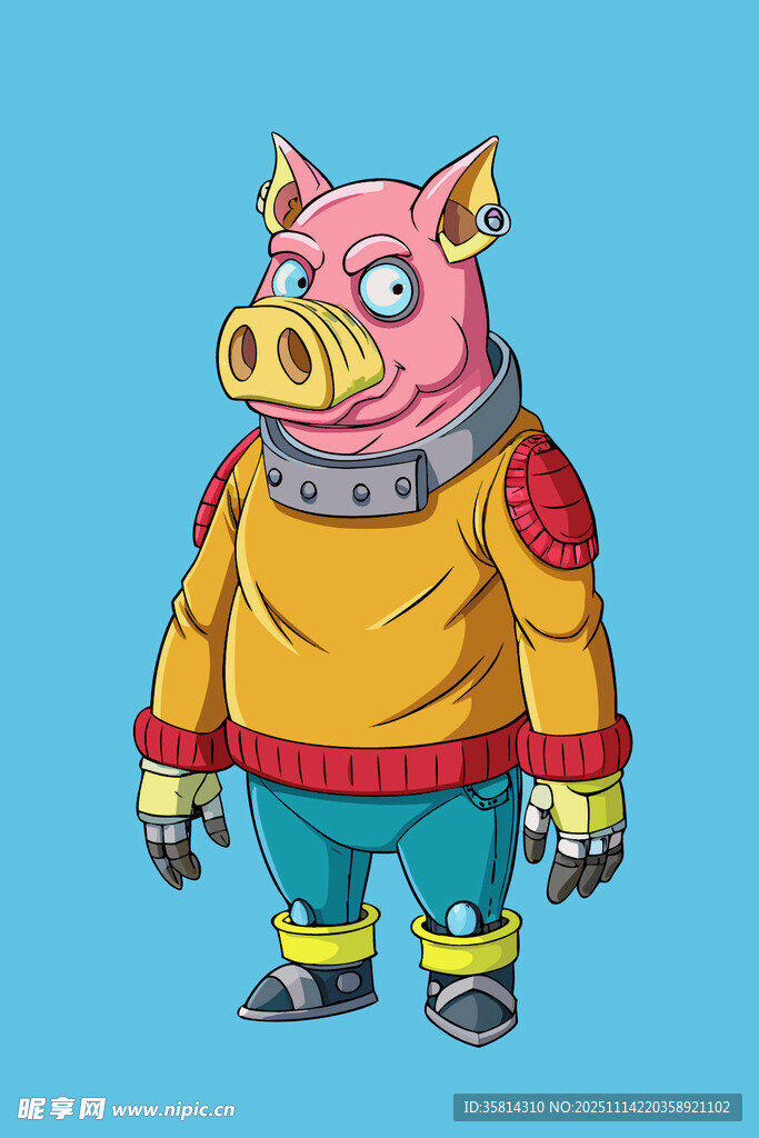 宇航小猪卡通形象