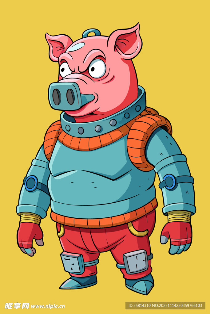 卡通机械猪形象