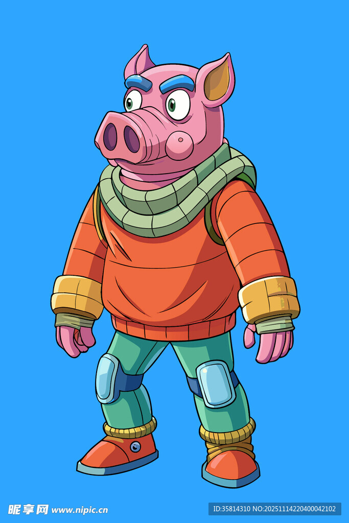 卡通小猪角色形象展示