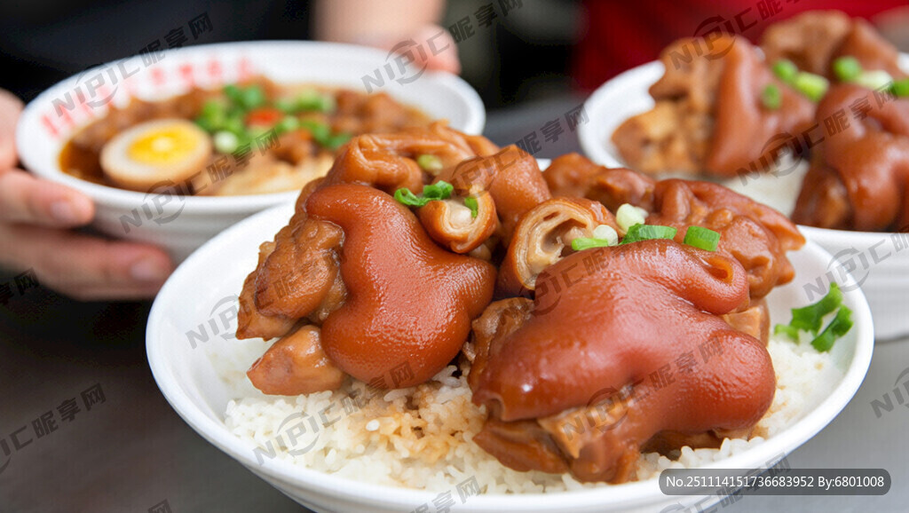 小吃摊 来一碗猪脚饭 脚猪