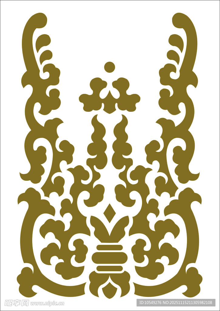 中式传统金色花纹图案