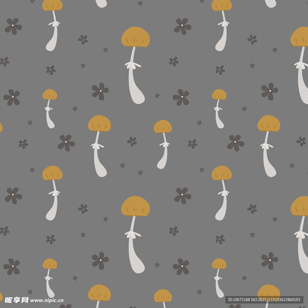 蘑菇图案灰色背景纹理