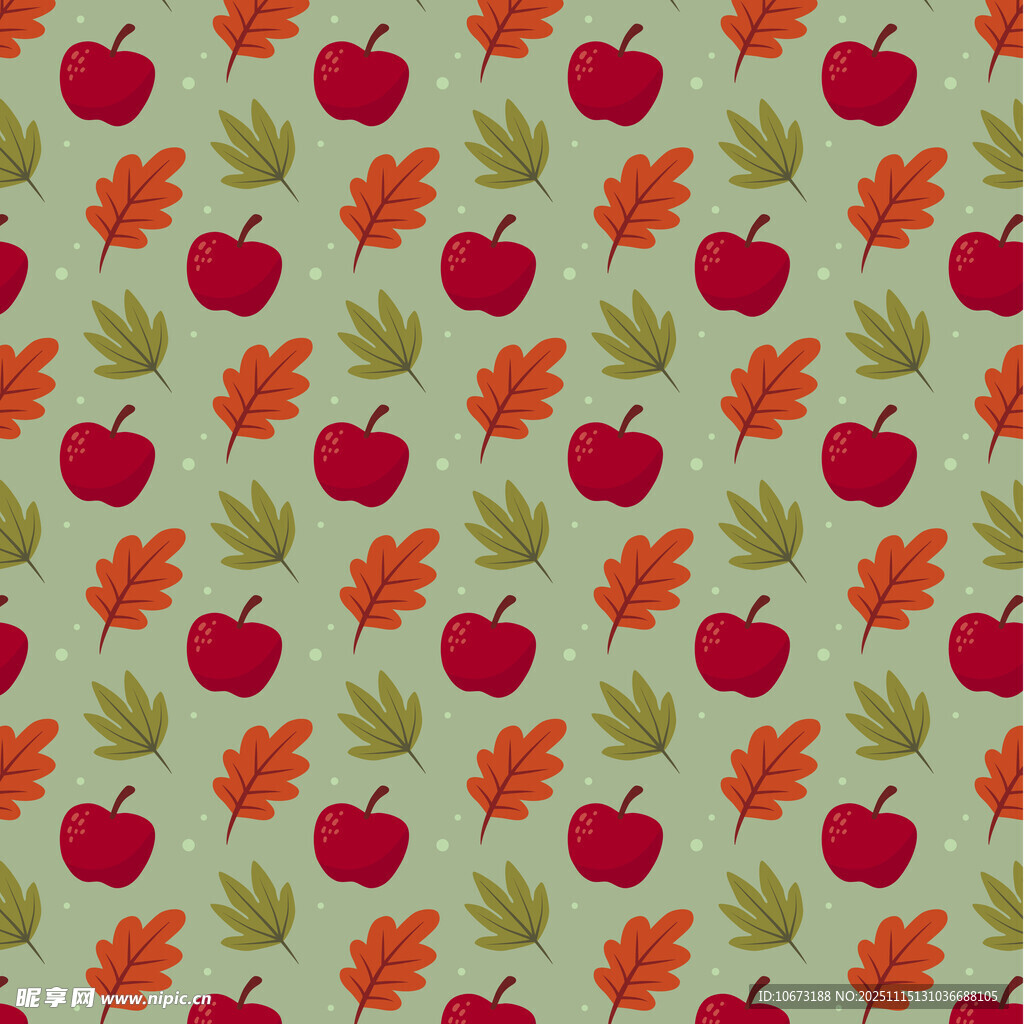 秋季苹果树叶图案背景