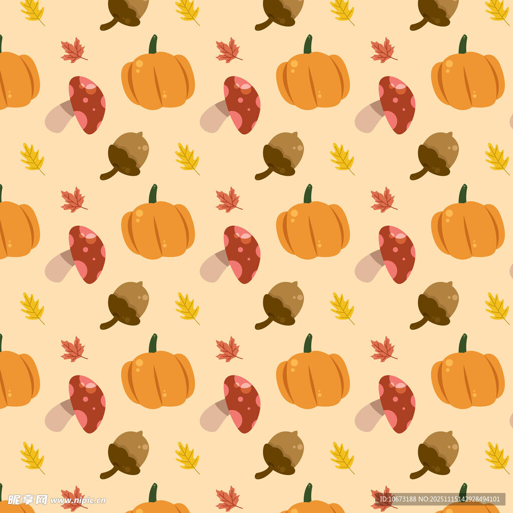 秋季南瓜枫叶图案背景