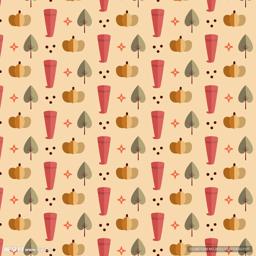 可爱动物树木图案背景