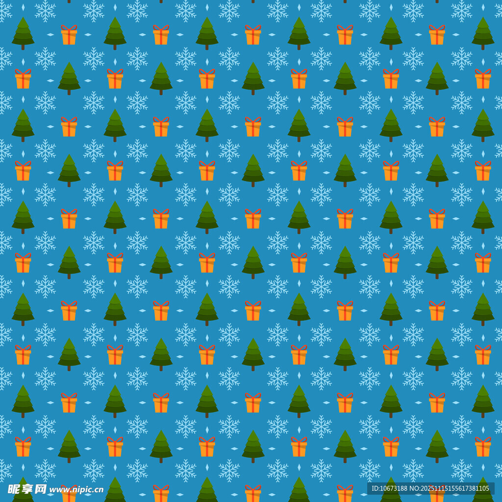 蓝色底圣诞树图案背景
