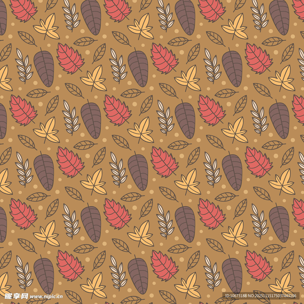 秋季元素无缝图案背景