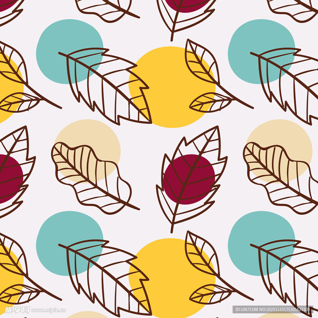 秋季树叶图案无缝背景