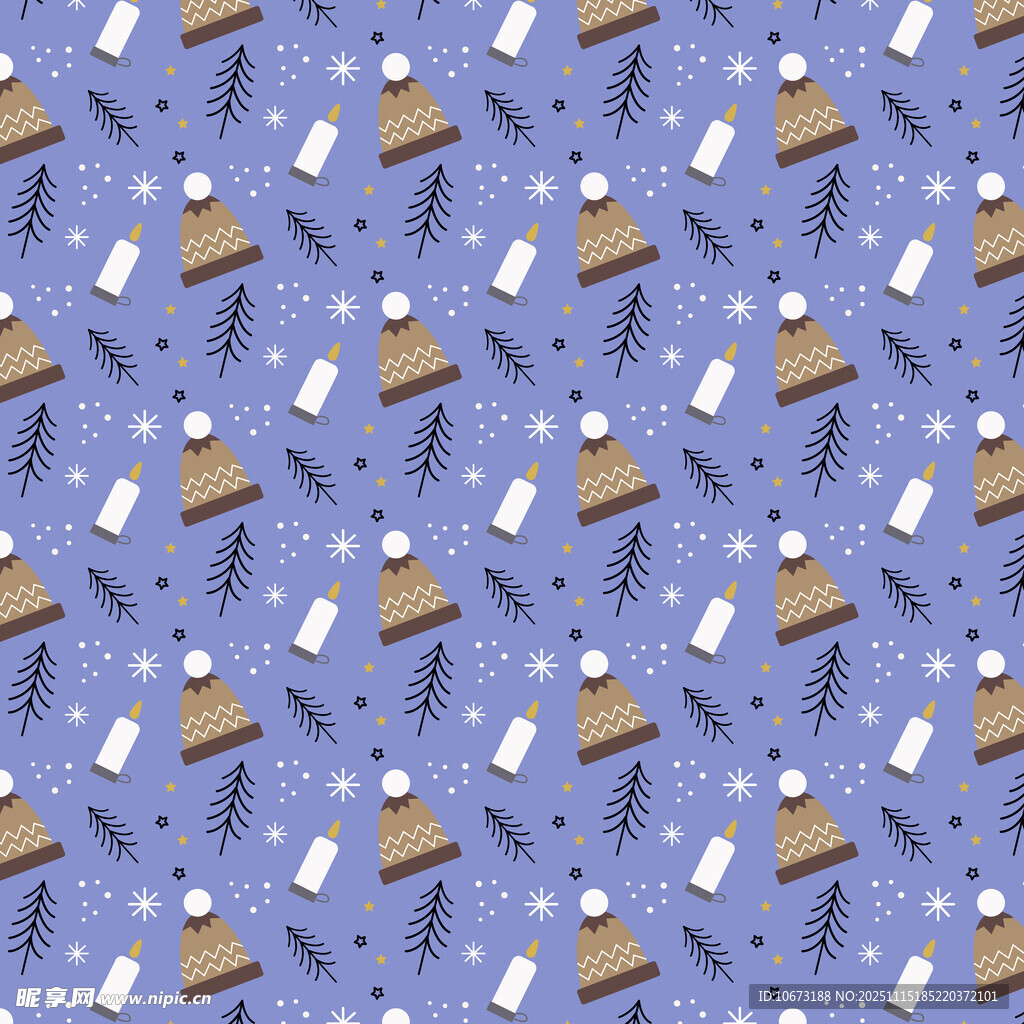 蓝色背景的卡通物品图案