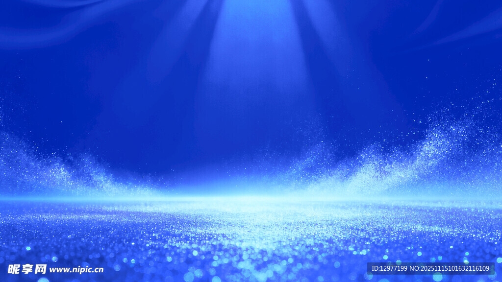 梦幻蓝色海洋光影背景