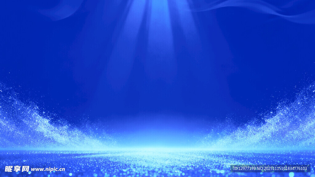 梦幻蓝色海洋光影背景