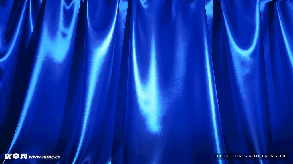 蓝色动感褶皱布料纹理