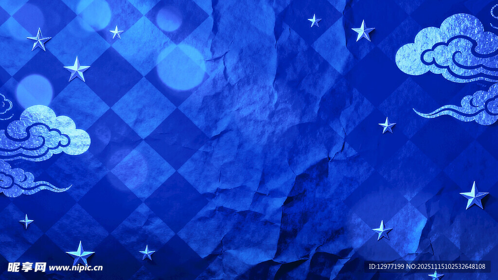 梦幻蓝色星空云朵背景图