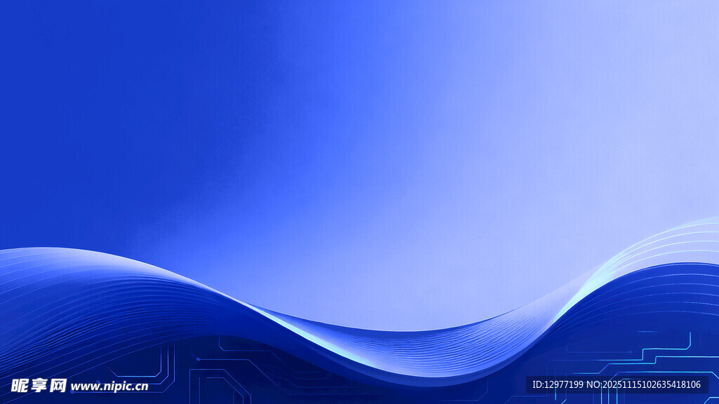 蓝色波浪抽象背景图案