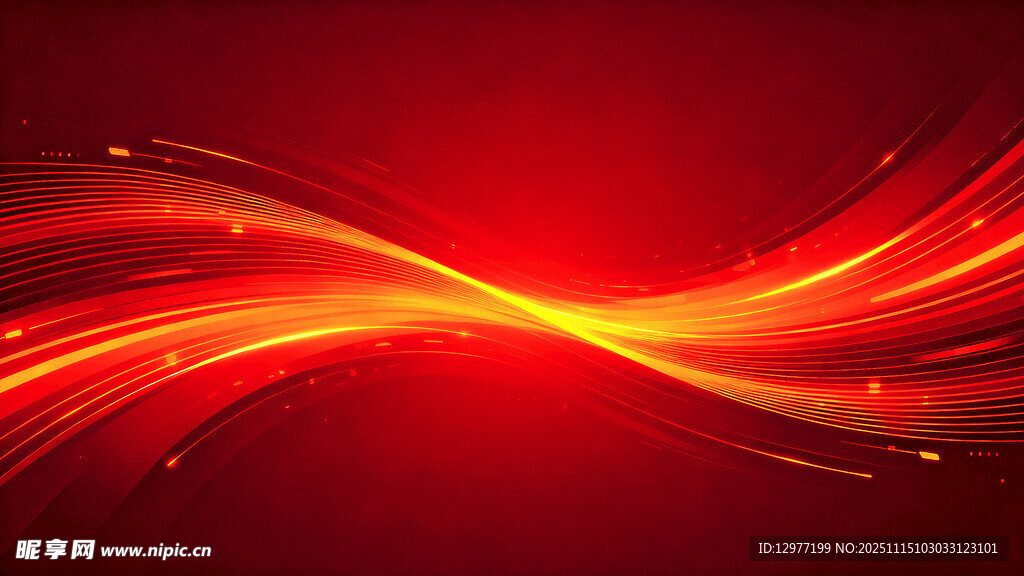 炫彩红色动感光线背景