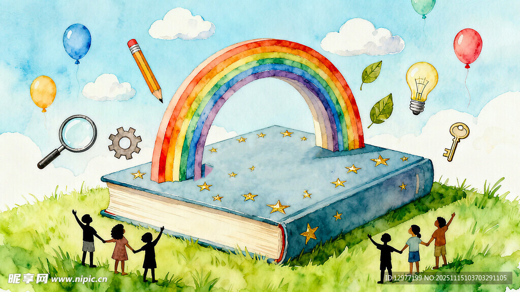 奇幻书本开启知识彩虹之旅