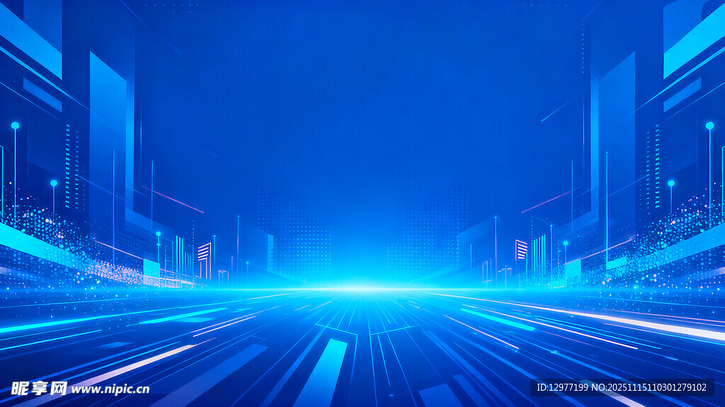 科技未来感城市道路场景
