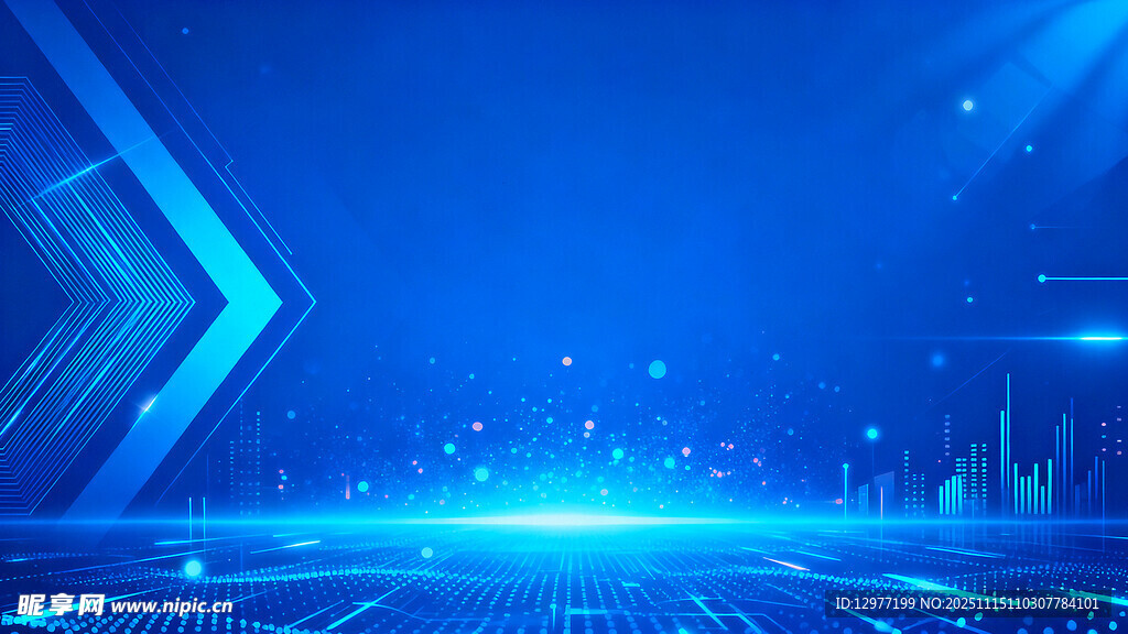 科技感蓝色未来场景背景