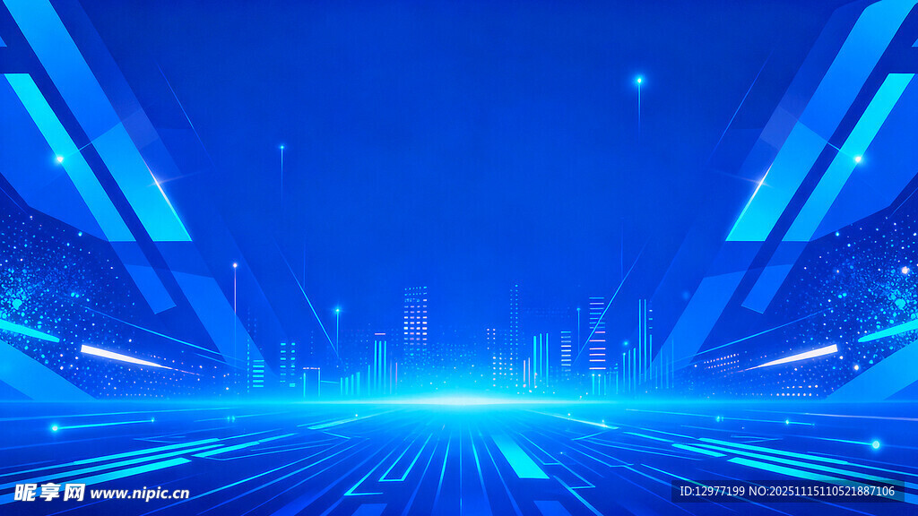 蓝色科技感未来空间场景