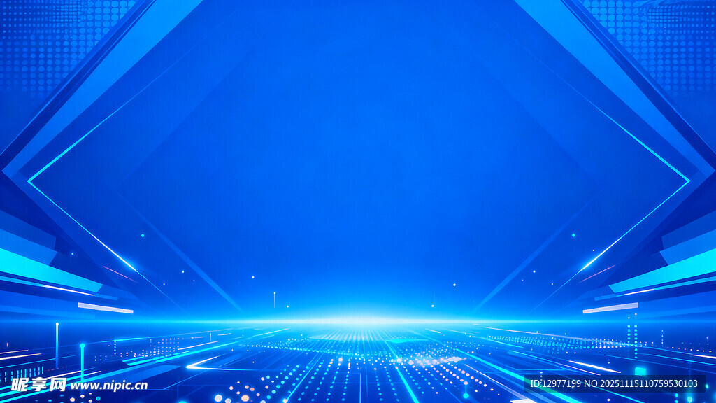 蓝色科技感几何线条背景