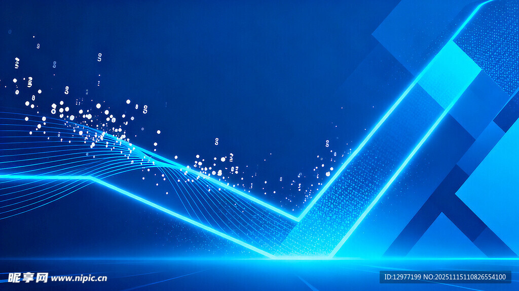 蓝色科技风对勾图案背景