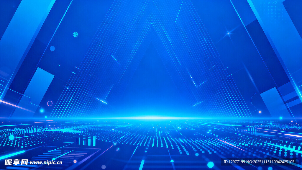 科技感蓝色未来空间背景