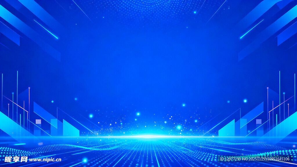 蓝色科技感舞台背景
