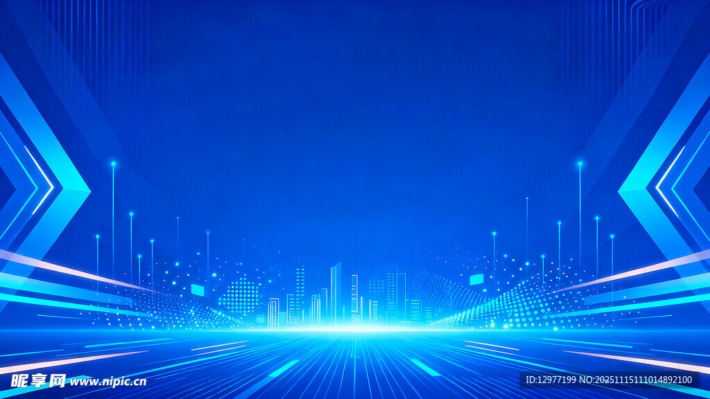 科技感蓝色未来空间背景