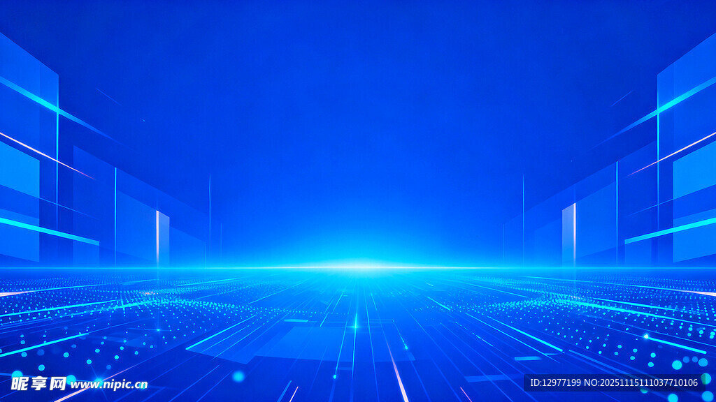 科技感蓝色未来数字空间
