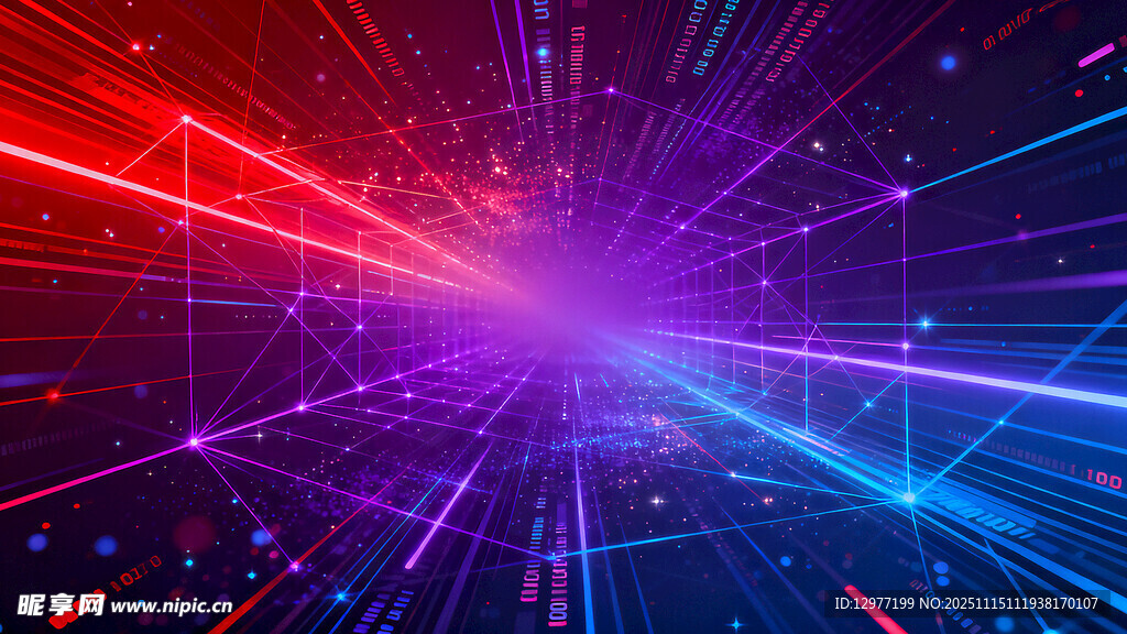 炫彩光线科技感背景画面